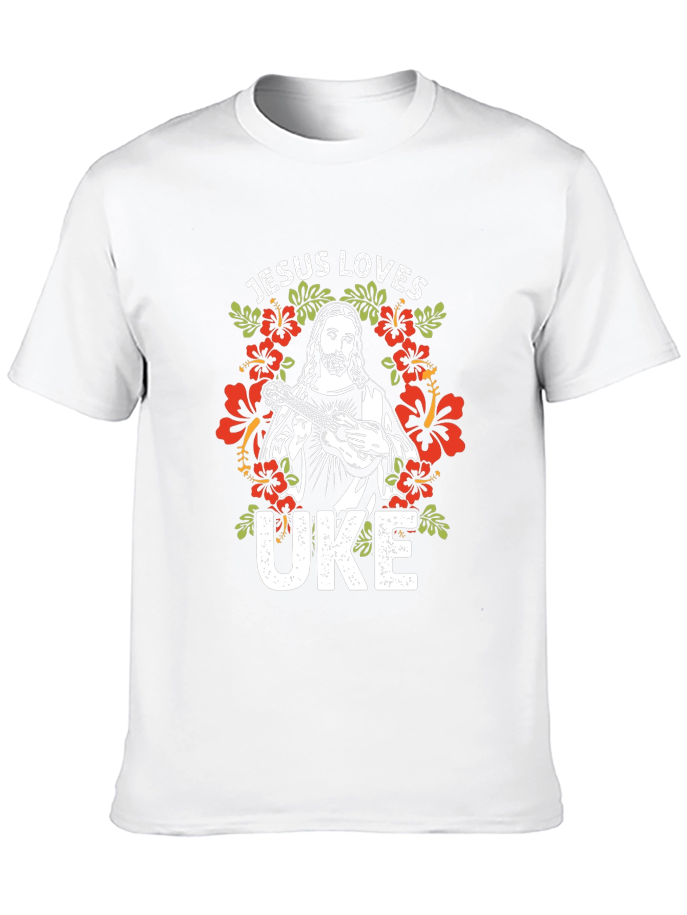 Jesus Loves Uke T-Shirt - Graphic Tee