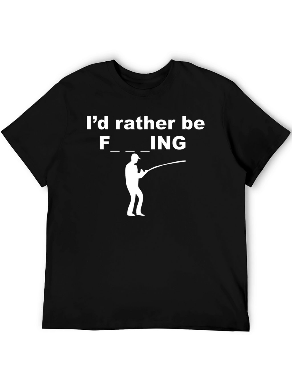 Funny Fishing Graphic T-Shirt - Black