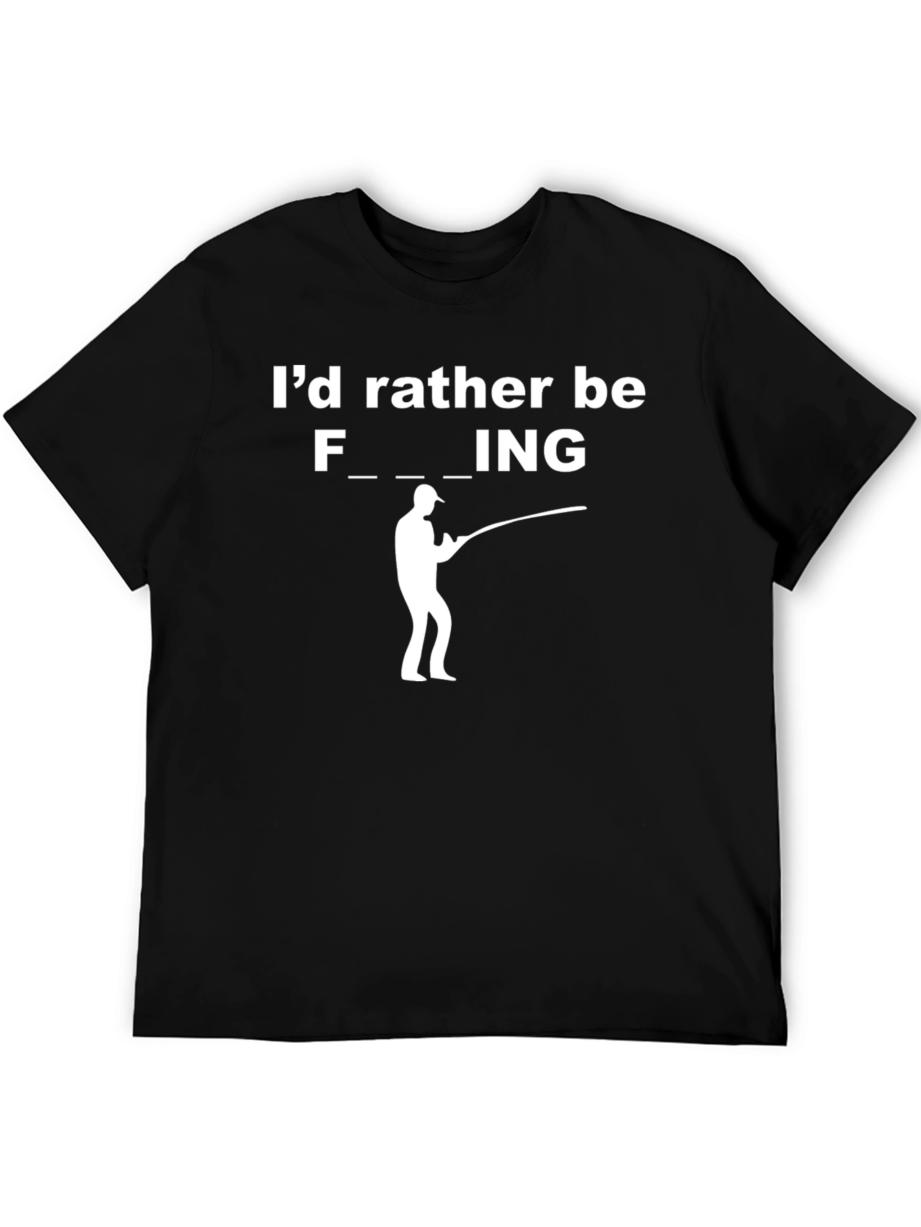 Funny Fishing Graphic T-Shirt - Black