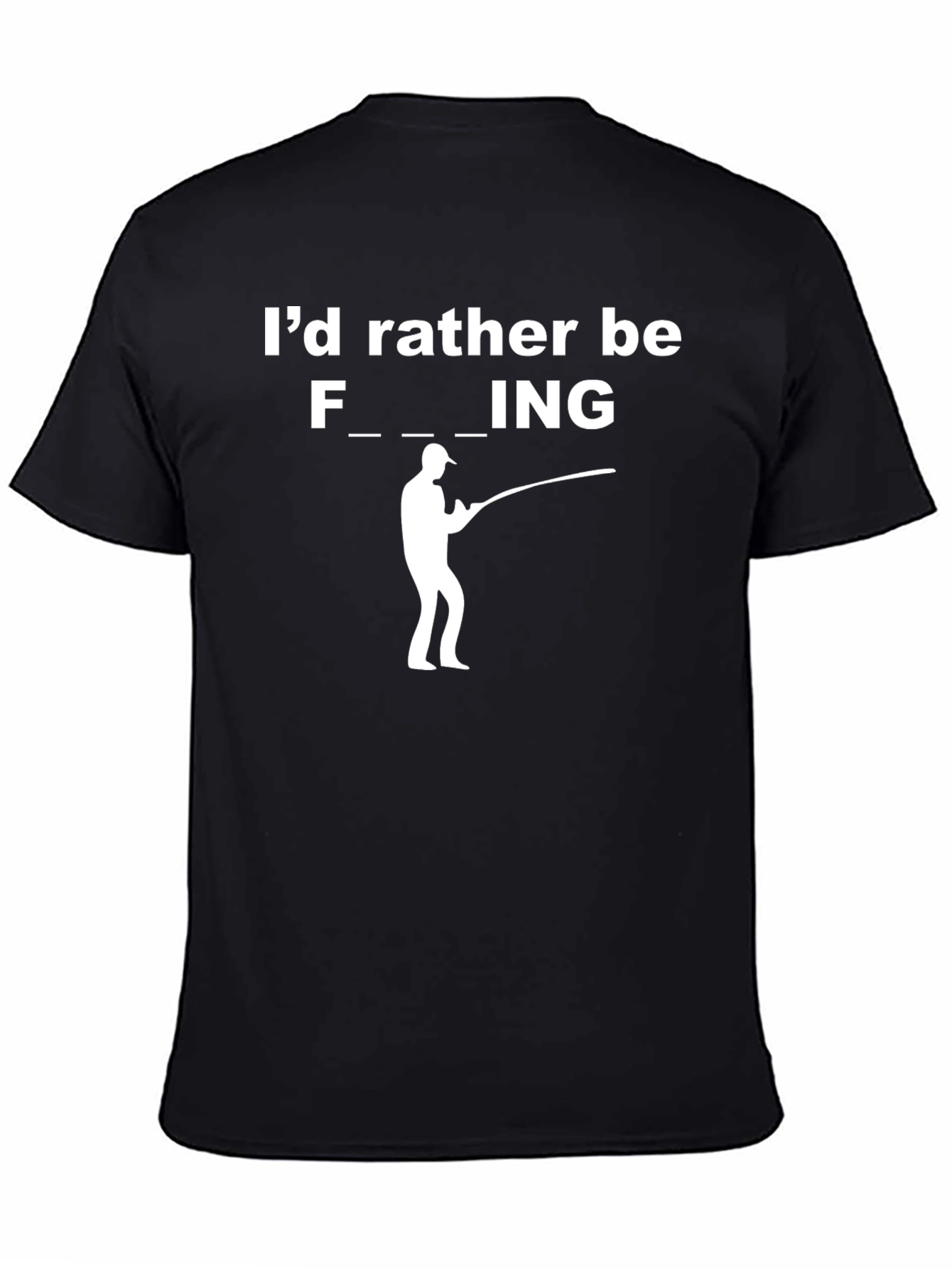 Funny Fishing Graphic T-Shirt - Black