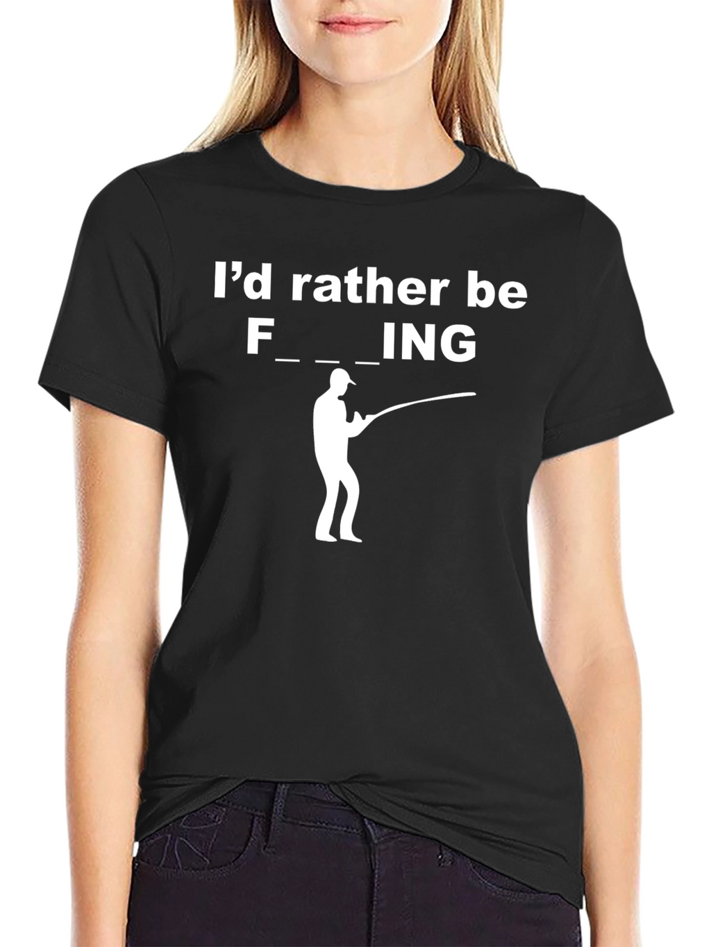 Funny Fishing Graphic T-Shirt - Black