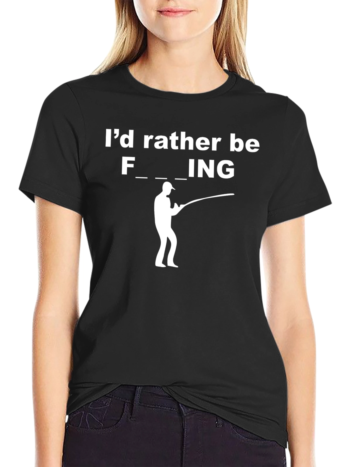Funny Fishing Graphic T-Shirt - Black