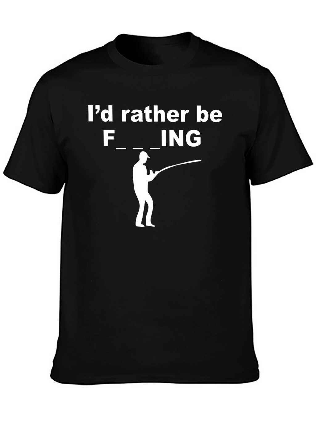 Funny Fishing Graphic T-Shirt - Black
