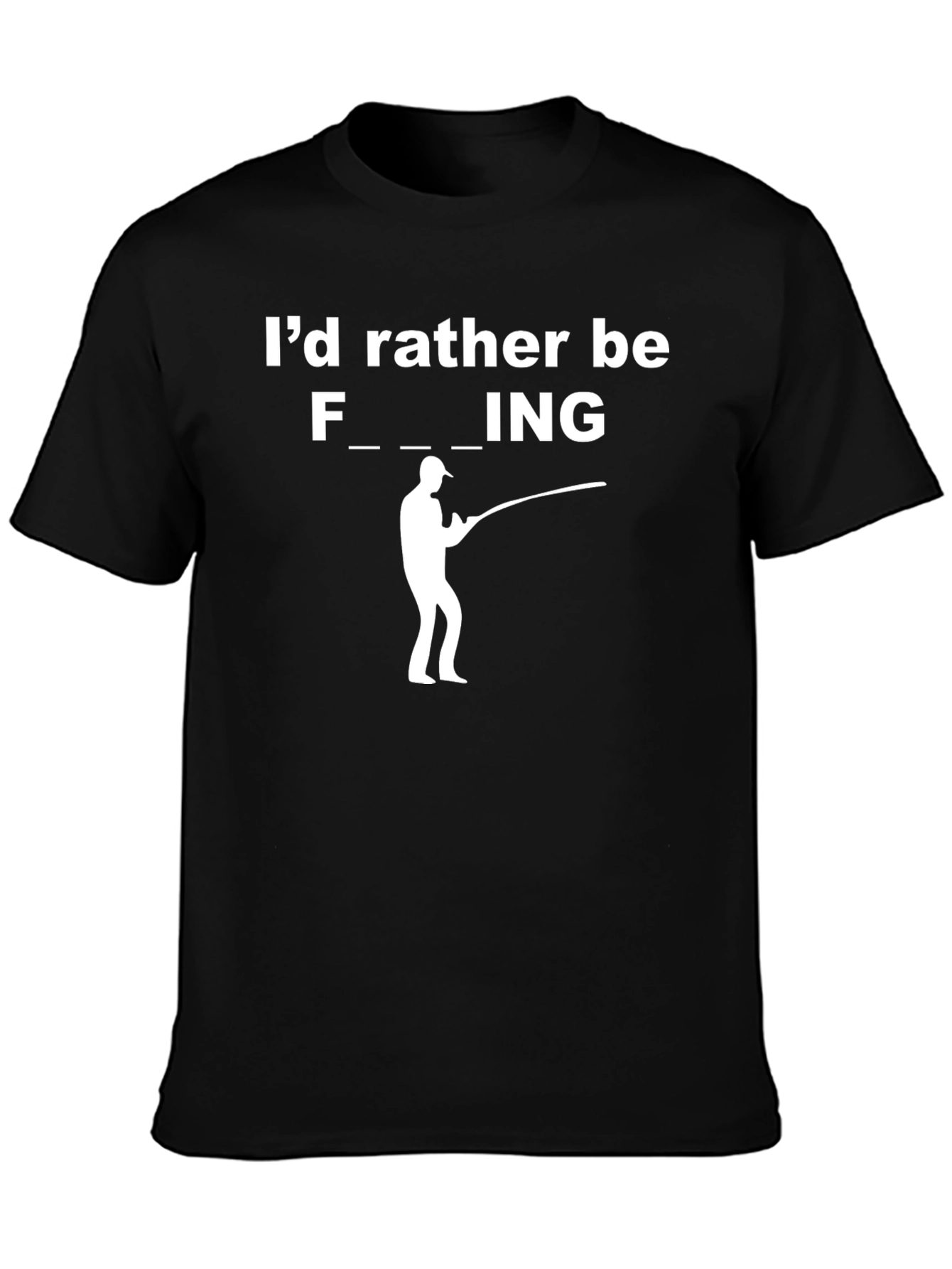 Funny Fishing Graphic T-Shirt - Black
