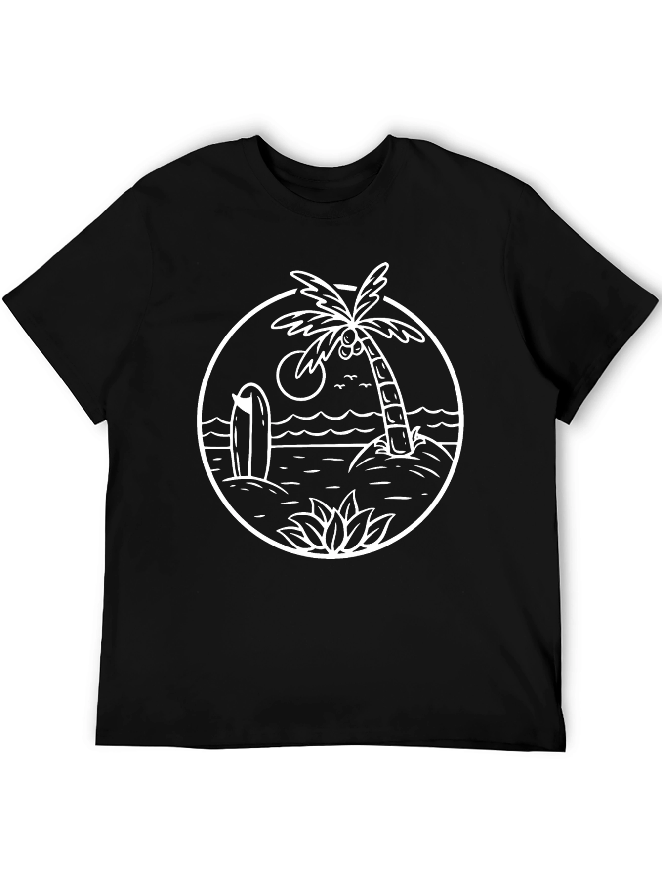 Tropical Beach Graphic T-Shirt