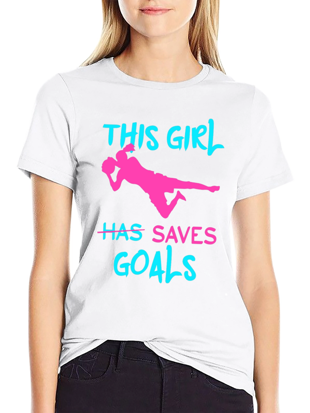 Girl Soccer Saves Goals T-Shirt