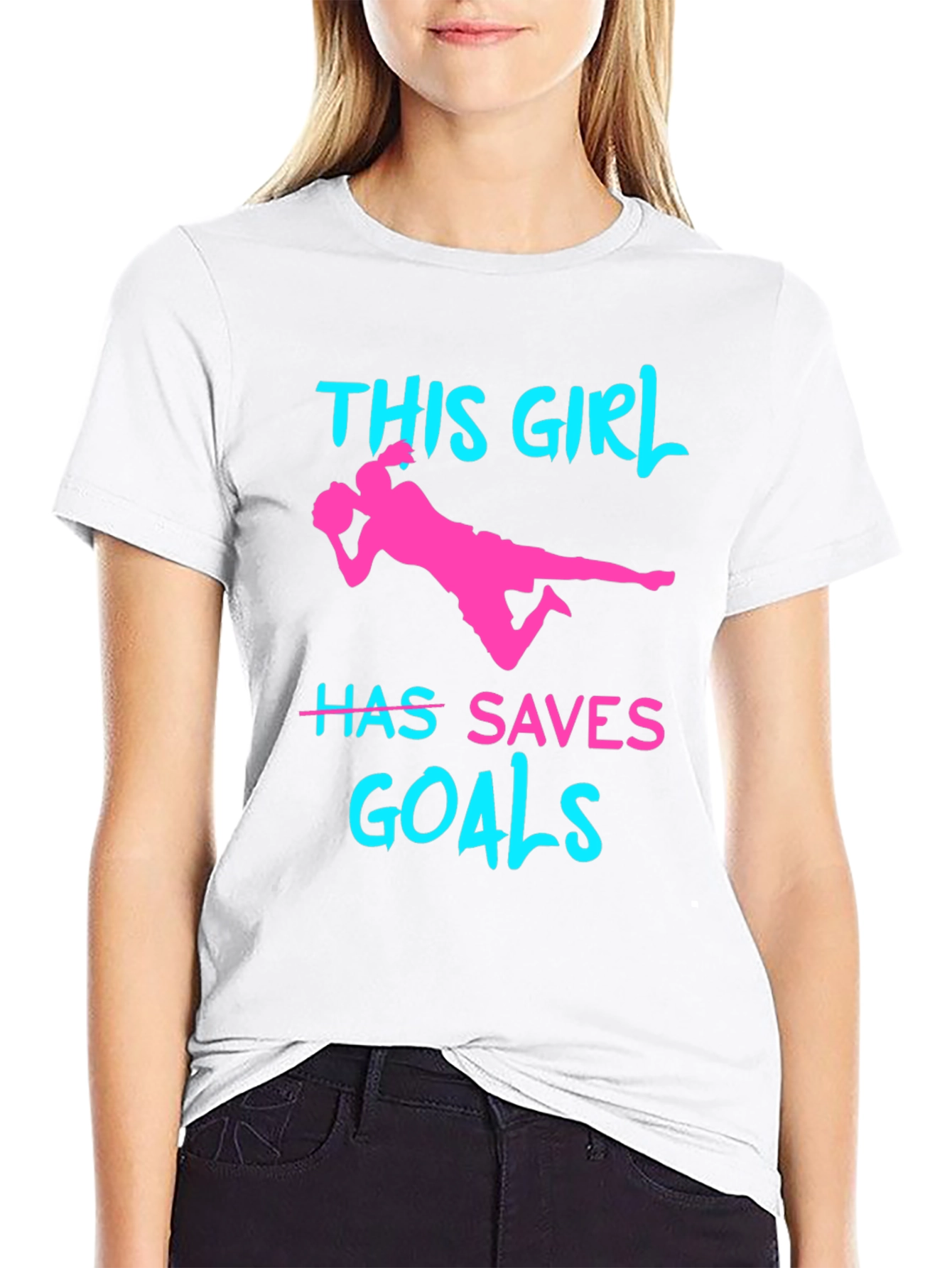 Girl Soccer Saves Goals T-Shirt