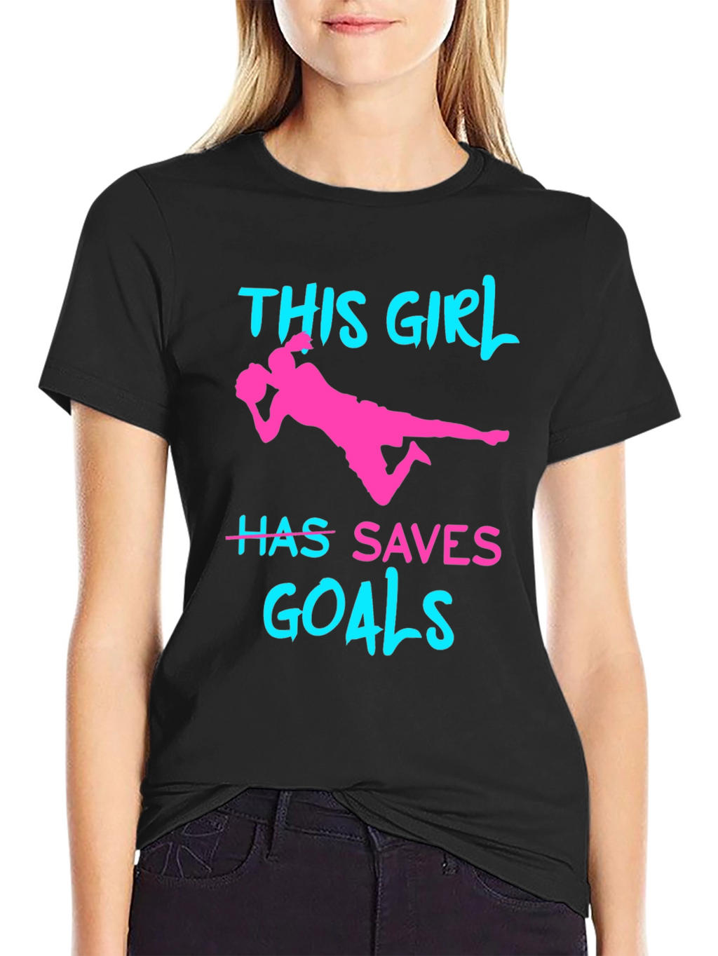 Girl Soccer Saves Goals T-Shirt