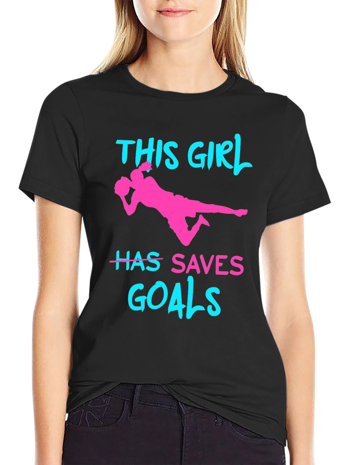 Girl Soccer Saves Goals T-Shirt
