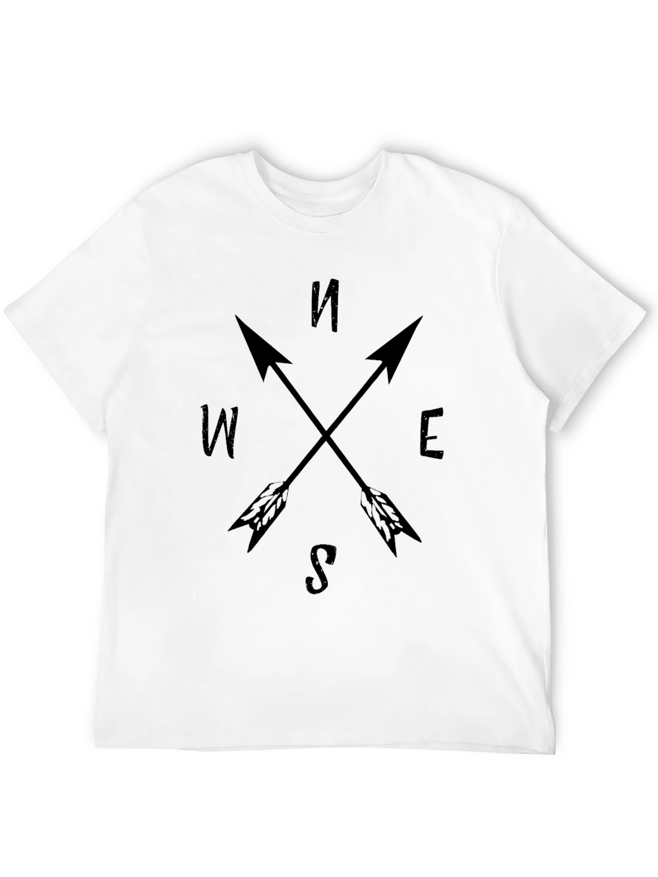 Compass Arrow Tee - Black Graphic T-Shirt