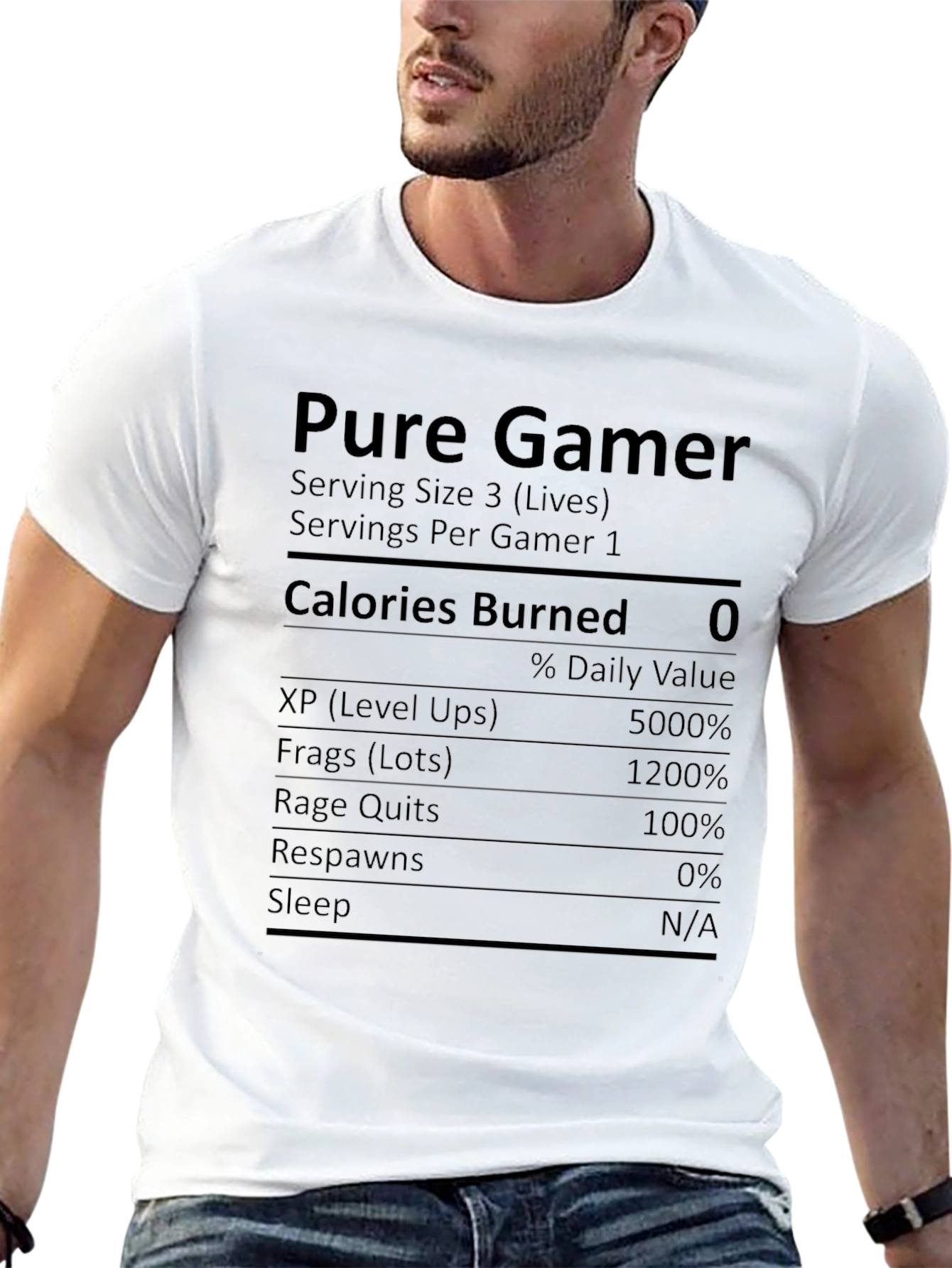 Pure Gamer Nutrition Facts Novelty T-Shirt