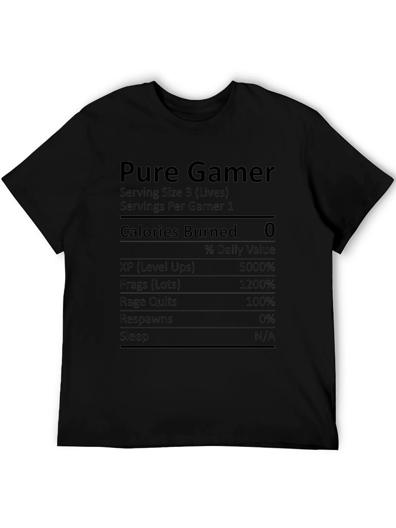 Pure Gamer Nutrition Facts Novelty T-Shirt