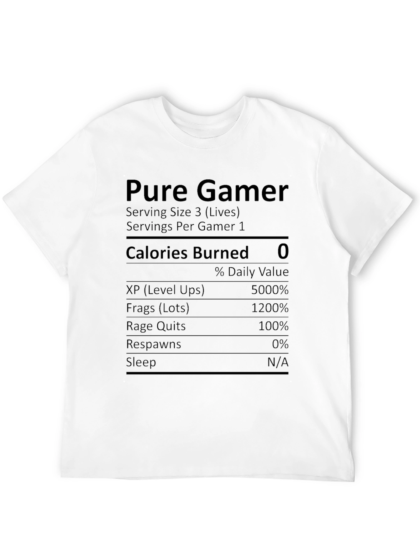 Pure Gamer Nutrition Facts Novelty T-Shirt