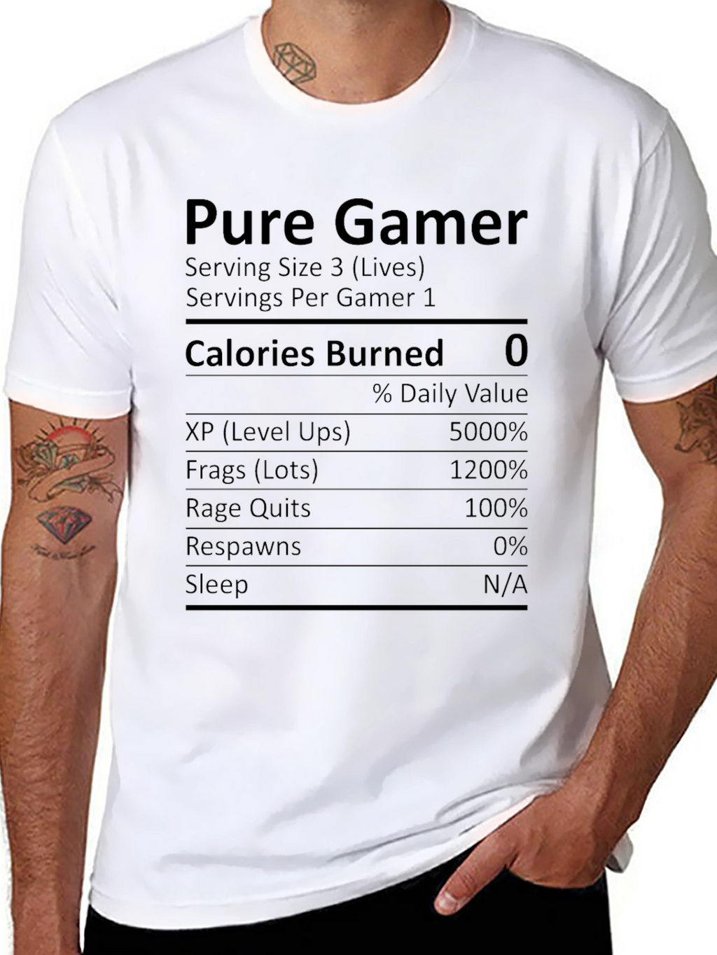 Pure Gamer Nutrition Facts Novelty T-Shirt