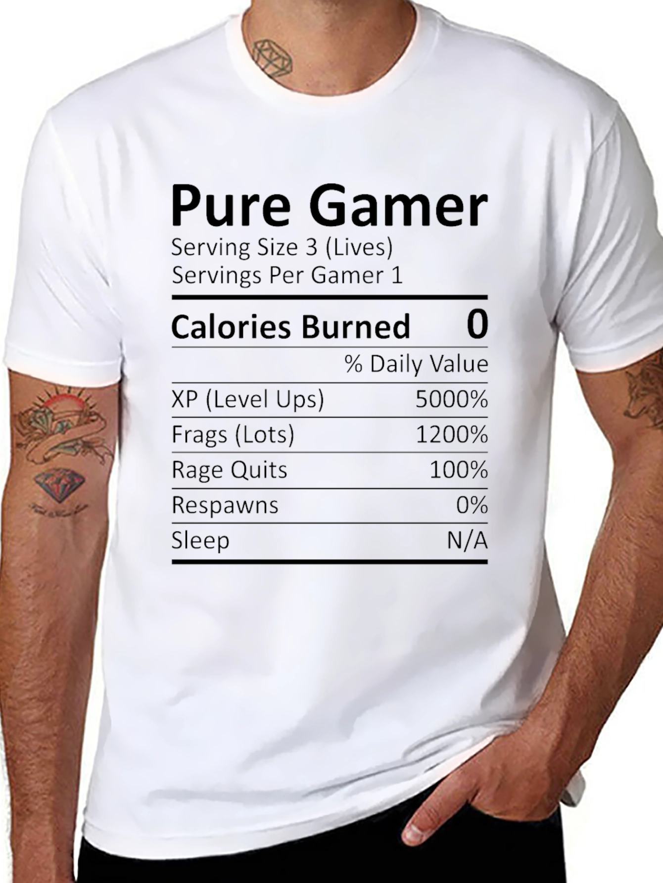 Pure Gamer Nutrition Facts Novelty T-Shirt