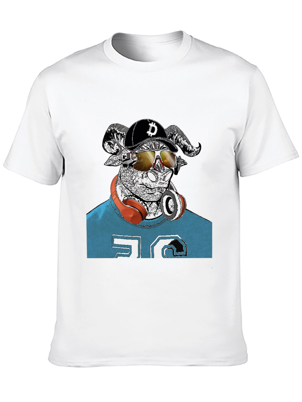 Cool Ram Crypto Tee - Black Cotton Graphic T-Shirt