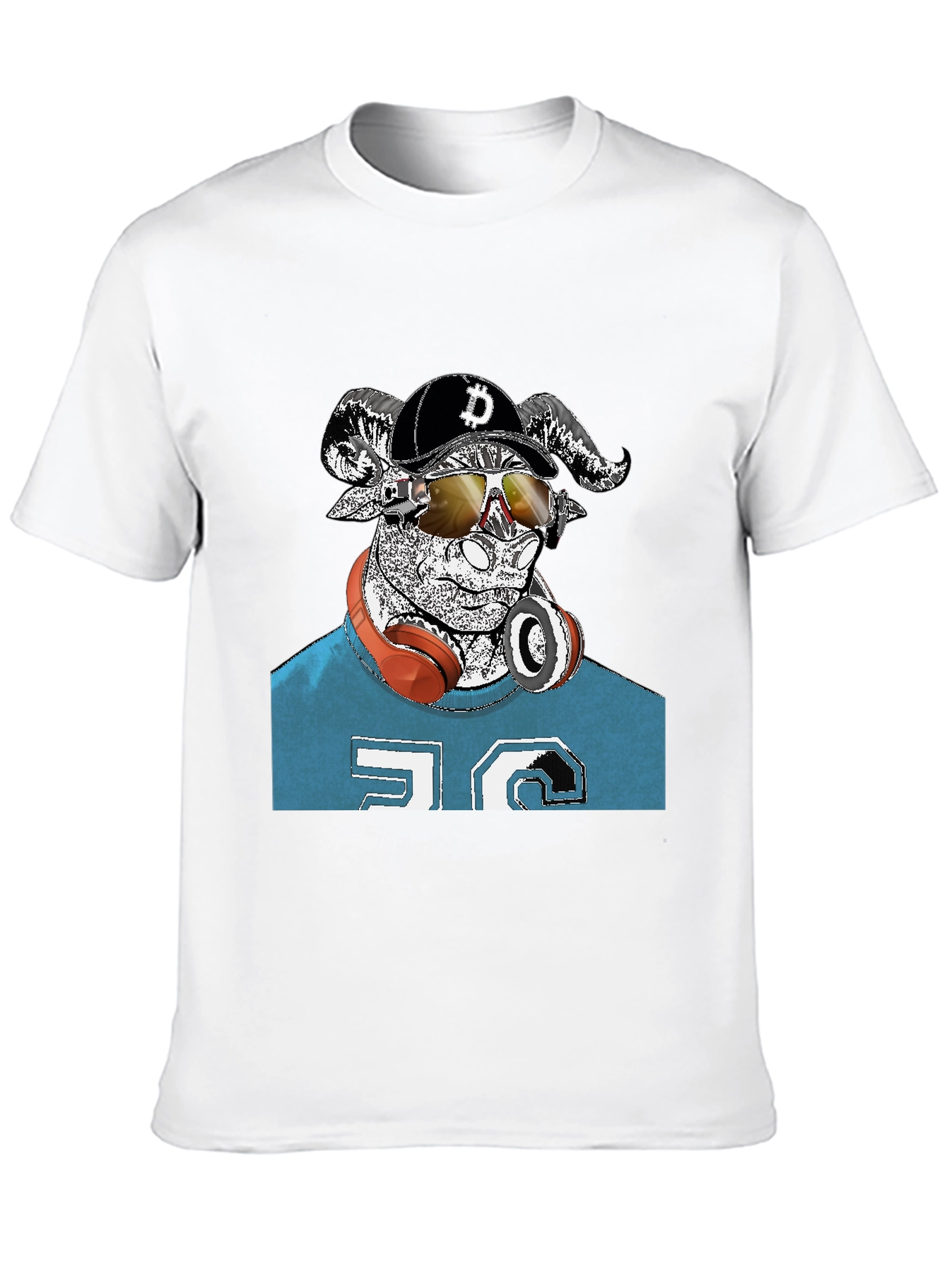 Cool Ram Crypto Tee - Black Cotton Graphic T-Shirt