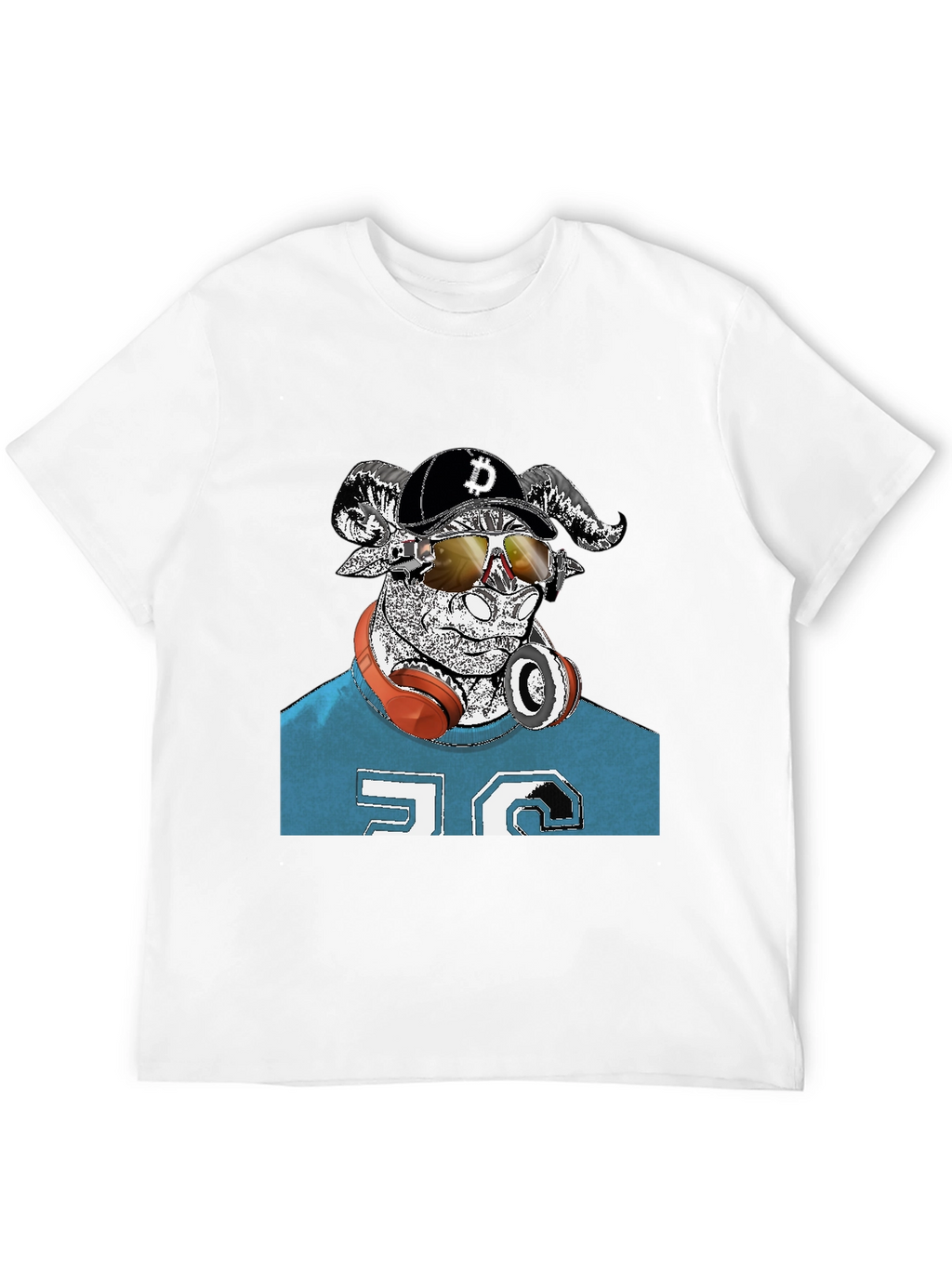 Cool Ram Crypto Tee - Black Cotton Graphic T-Shirt