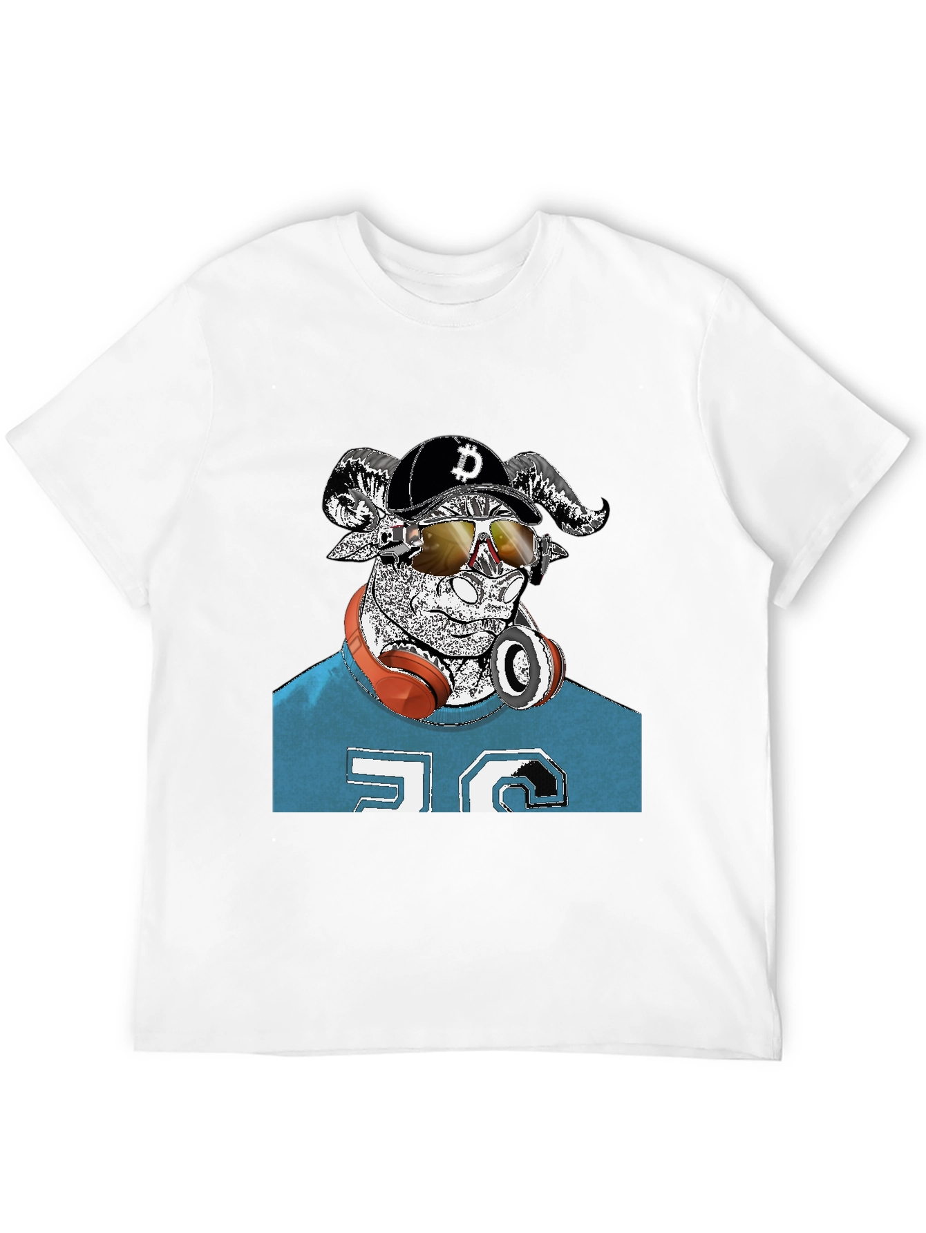 Cool Ram Crypto Tee - Black Cotton Graphic T-Shirt