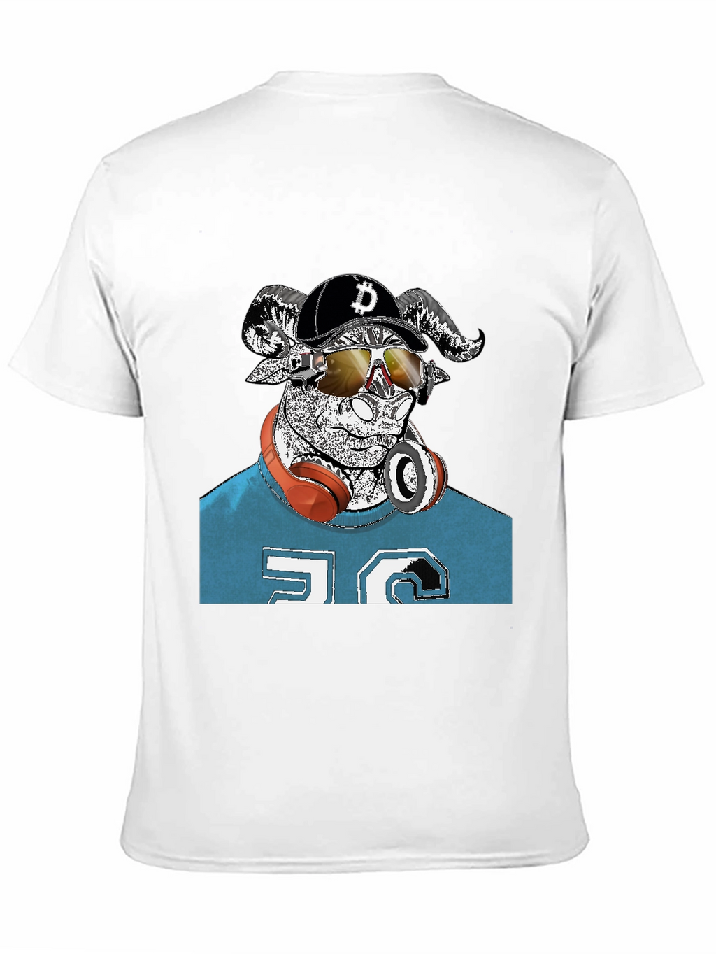 Cool Ram Crypto Tee - Black Cotton Graphic T-Shirt