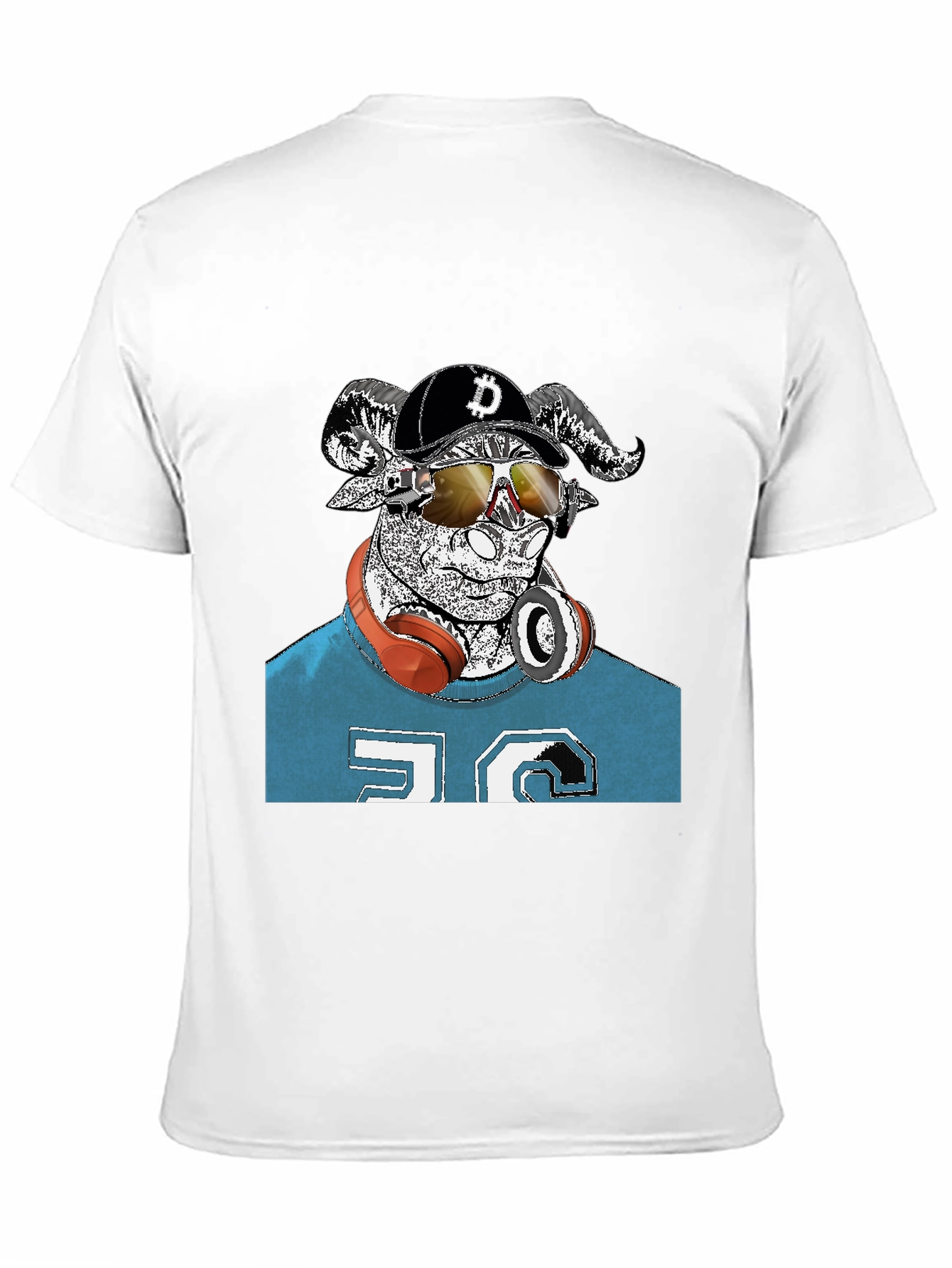 Cool Ram Crypto Tee - Black Cotton Graphic T-Shirt