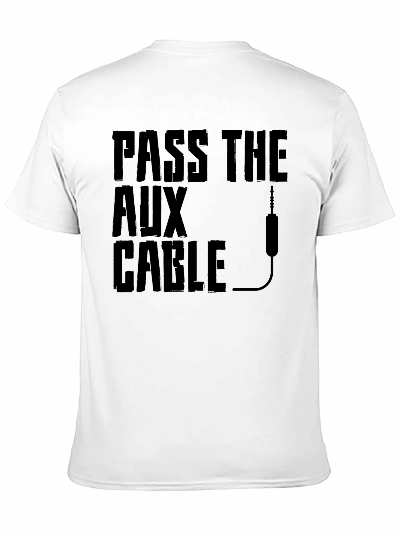 Pass the Aux Cable Graphic T-Shirt - Black