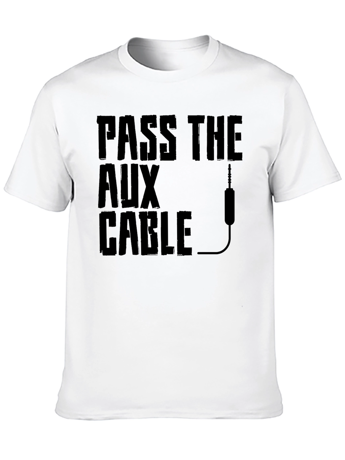 Pass the Aux Cable Graphic T-Shirt - Black