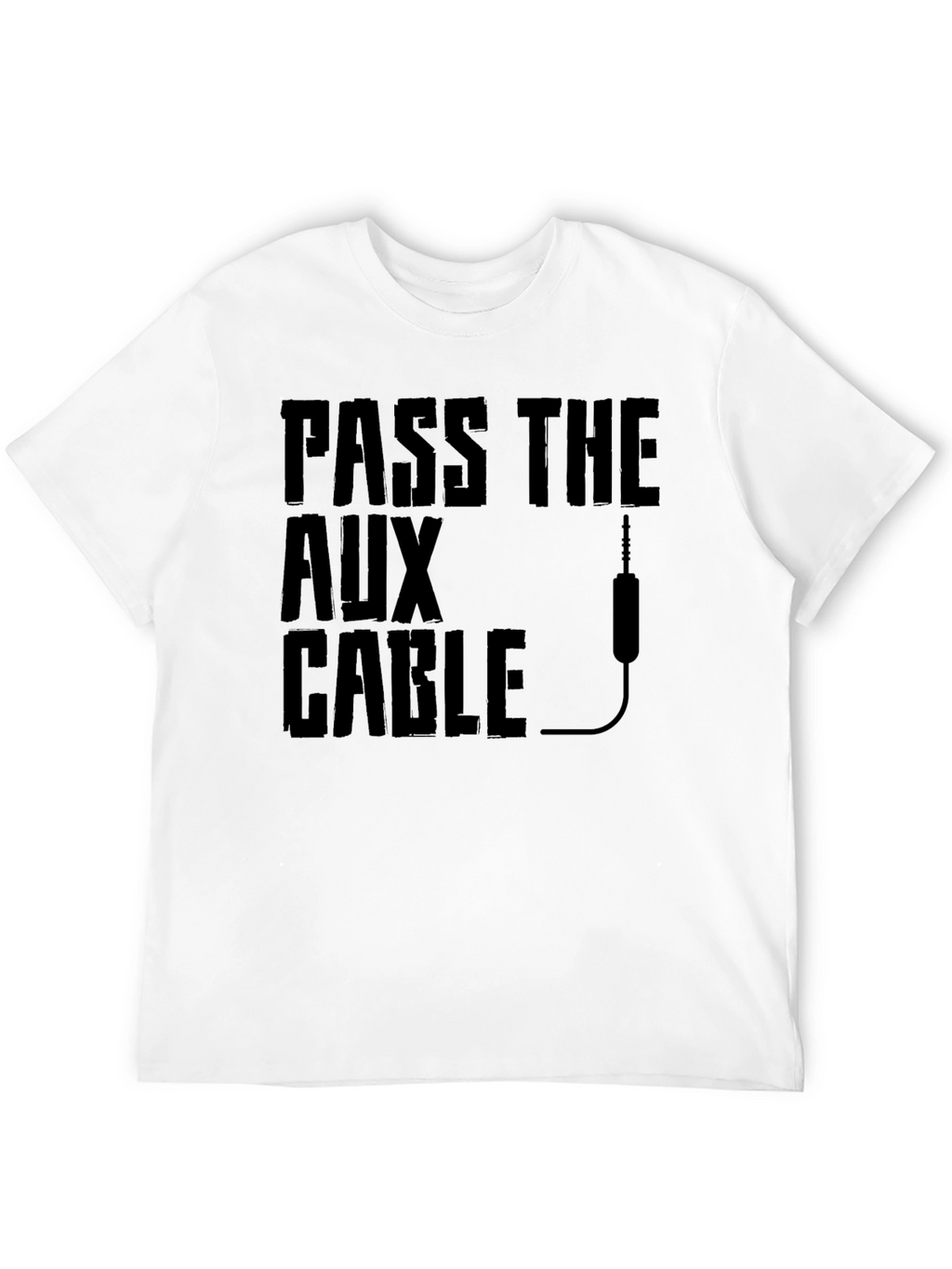 Pass the Aux Cable Graphic T-Shirt - Black
