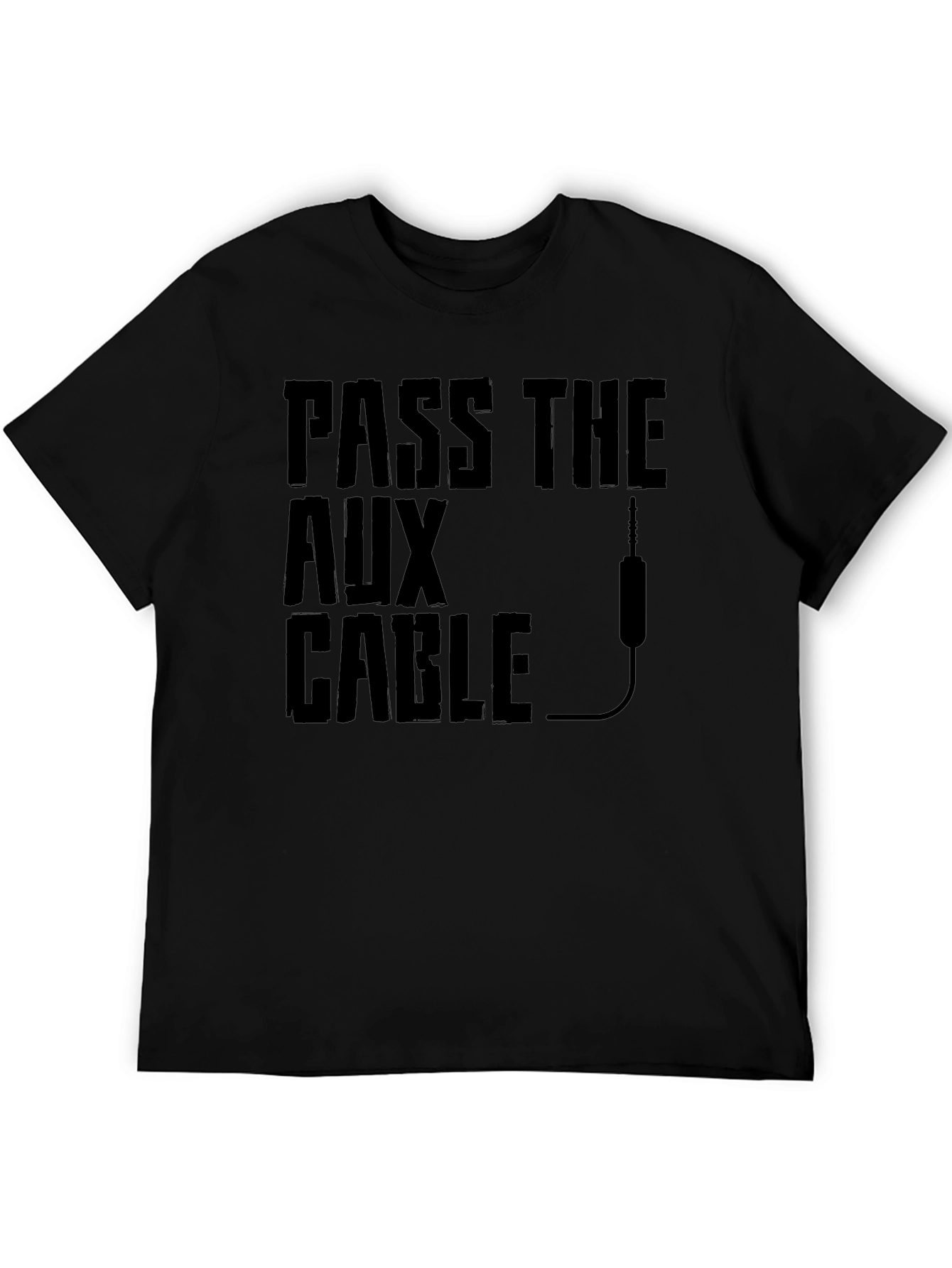 Pass the Aux Cable Graphic T-Shirt - Black