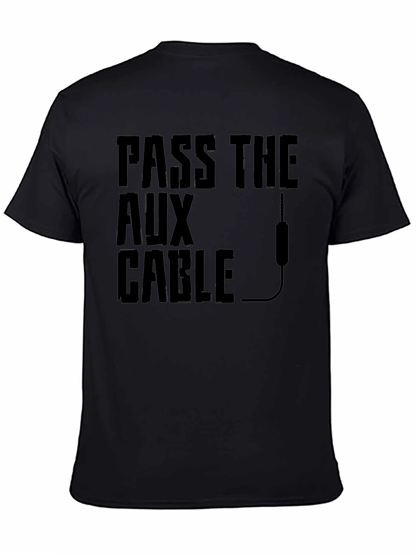 Pass the Aux Cable Graphic T-Shirt - Black