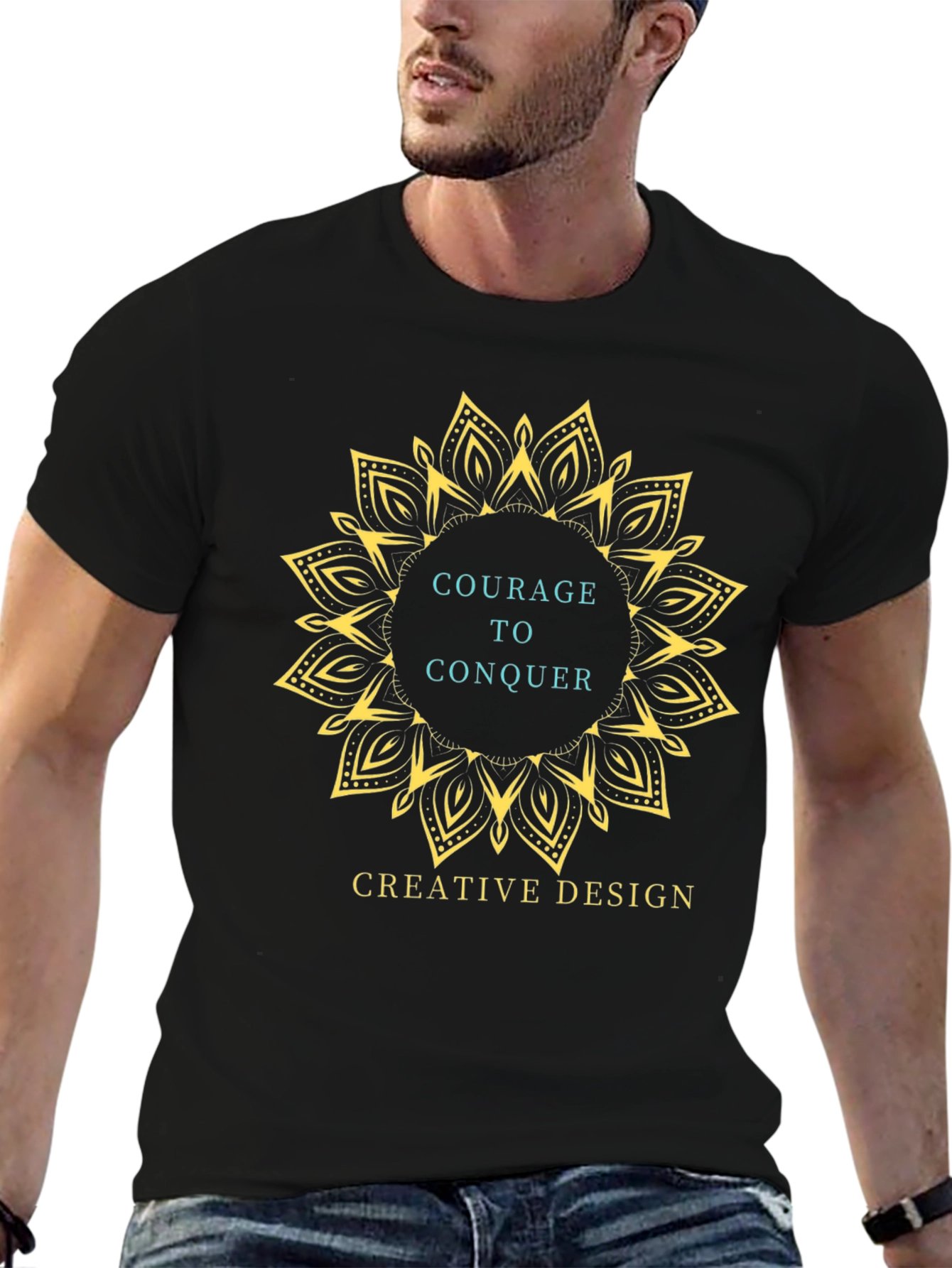 Courage to Conquer Graphic Black Tee