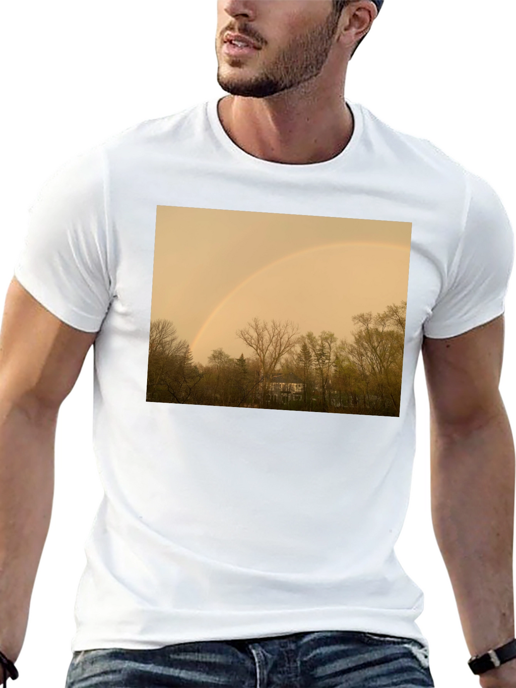 Rainbow Over Trees Graphic Tee - Classic Fit