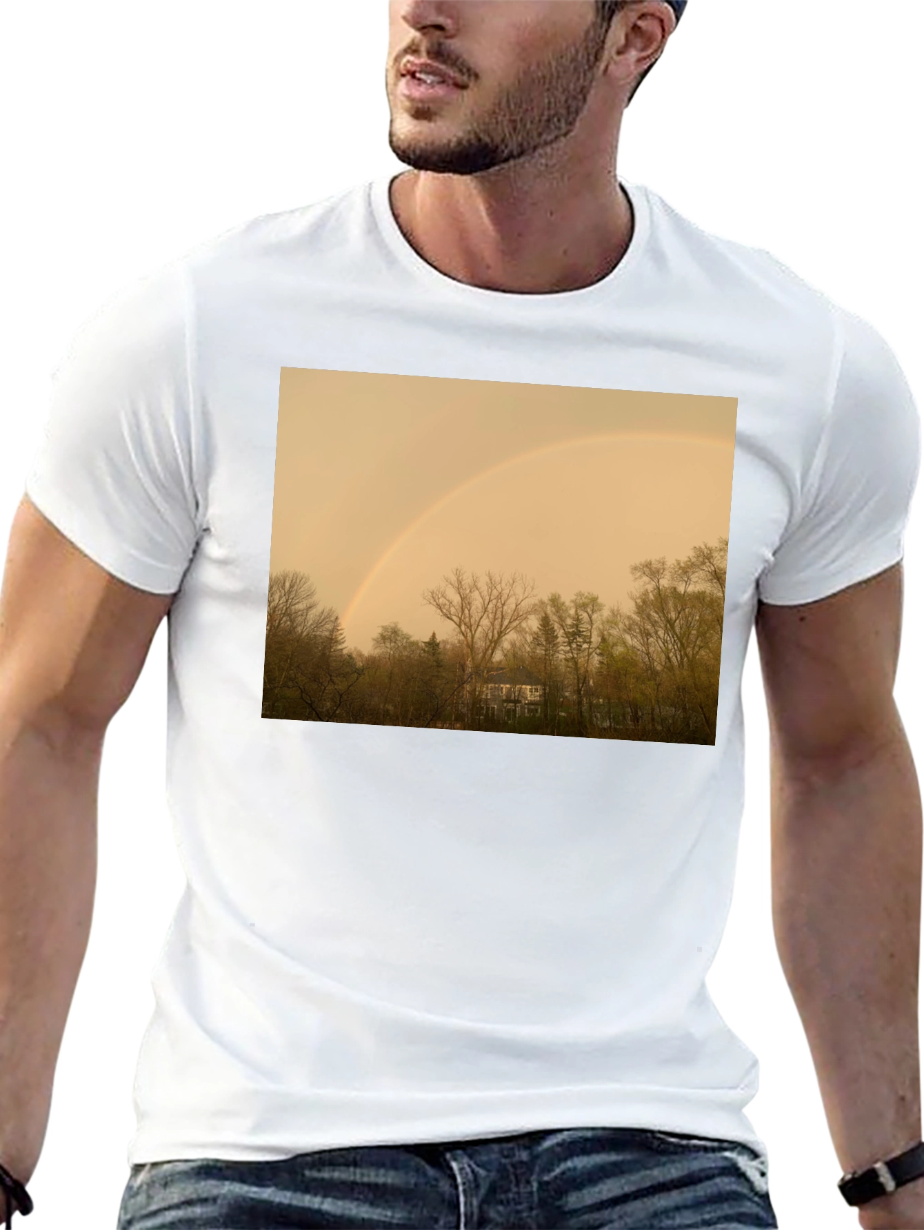 Rainbow Over Trees Graphic Tee - Classic Fit