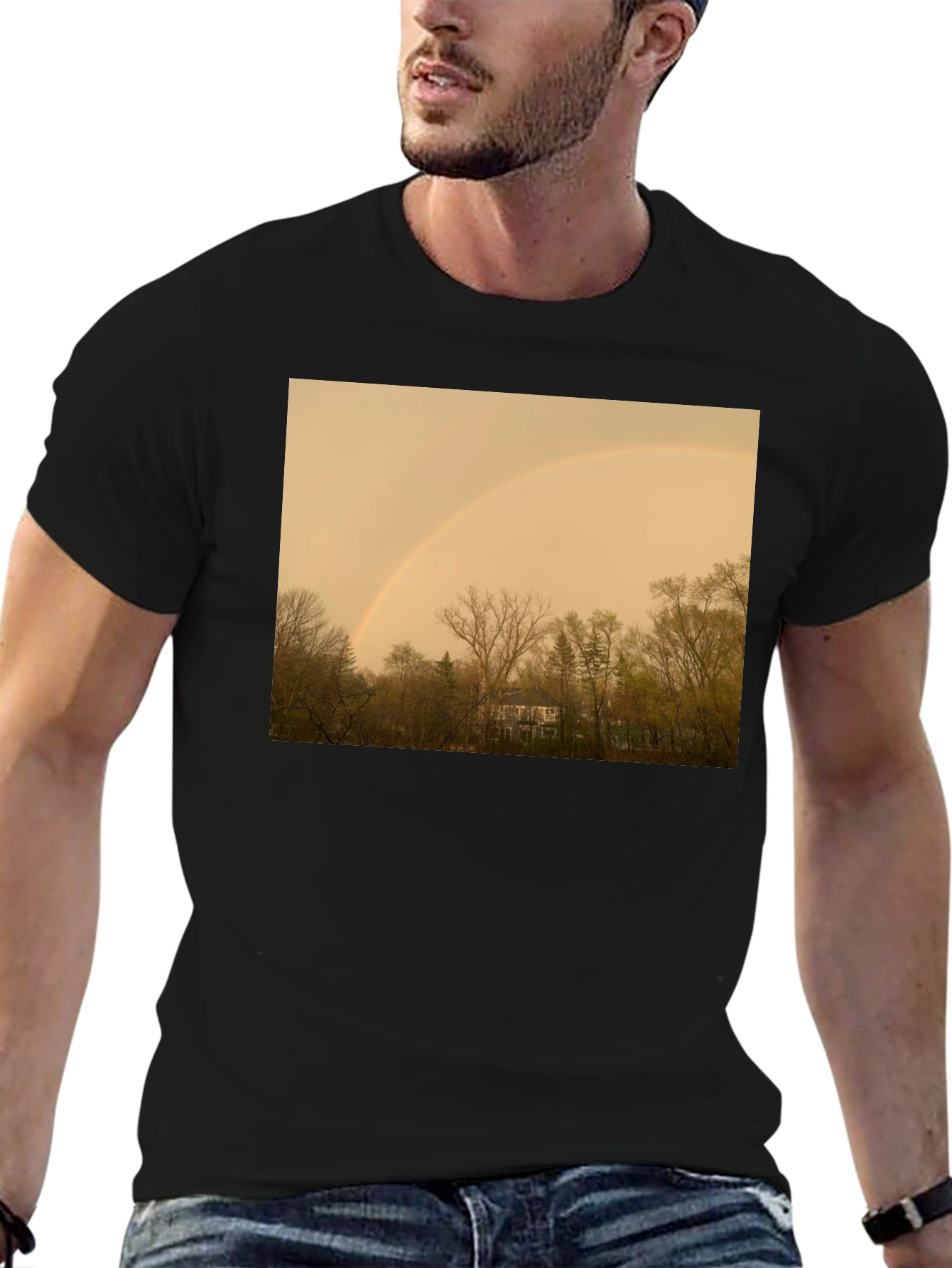 Rainbow Over Trees Graphic Tee - Classic Fit