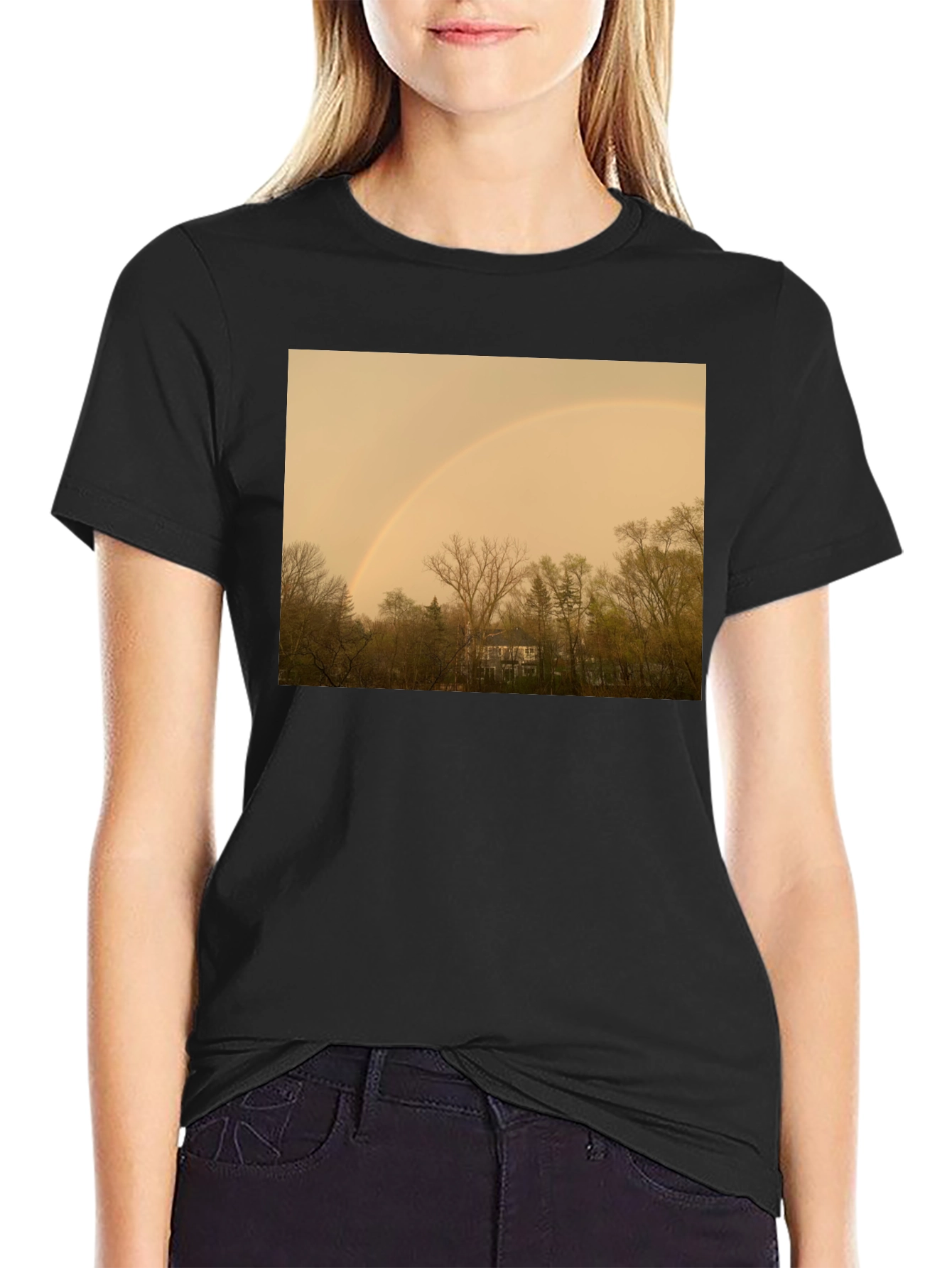 Rainbow Over Trees Graphic Tee - Classic Fit