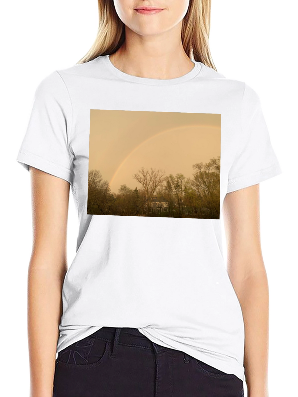 Rainbow Over Trees Graphic Tee - Classic Fit
