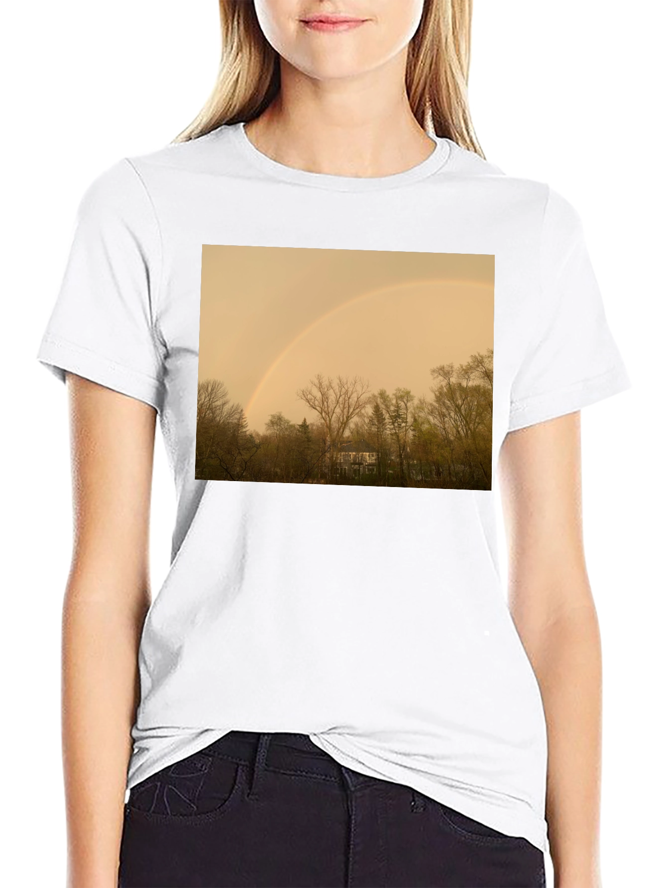 Rainbow Over Trees Graphic Tee - Classic Fit