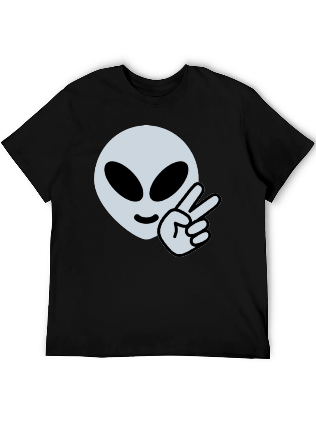 Alien Peace Sign Graphic Tee - Cool Casual Style