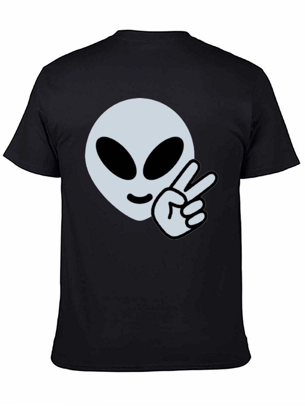 Alien Peace Sign Graphic Tee - Cool Casual Style