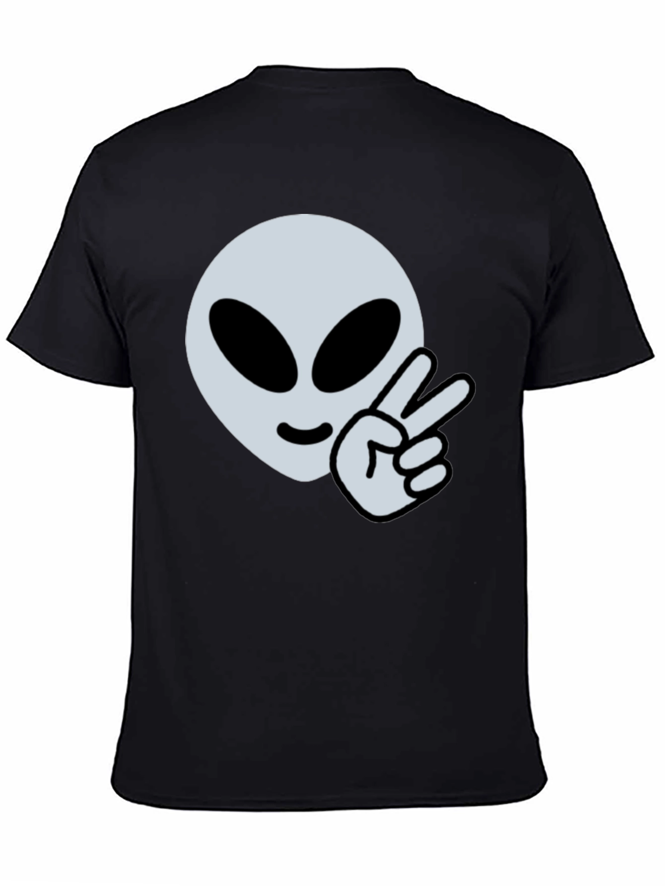 Alien Peace Sign Graphic Tee - Cool Casual Style