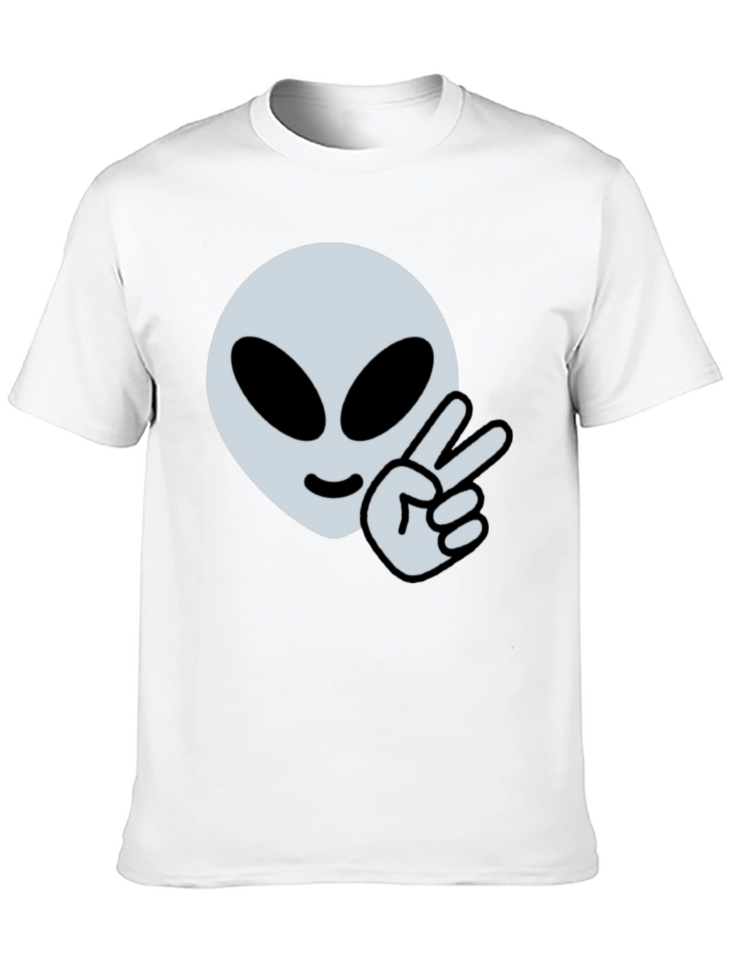 Alien Peace Sign Graphic Tee - Cool Casual Style