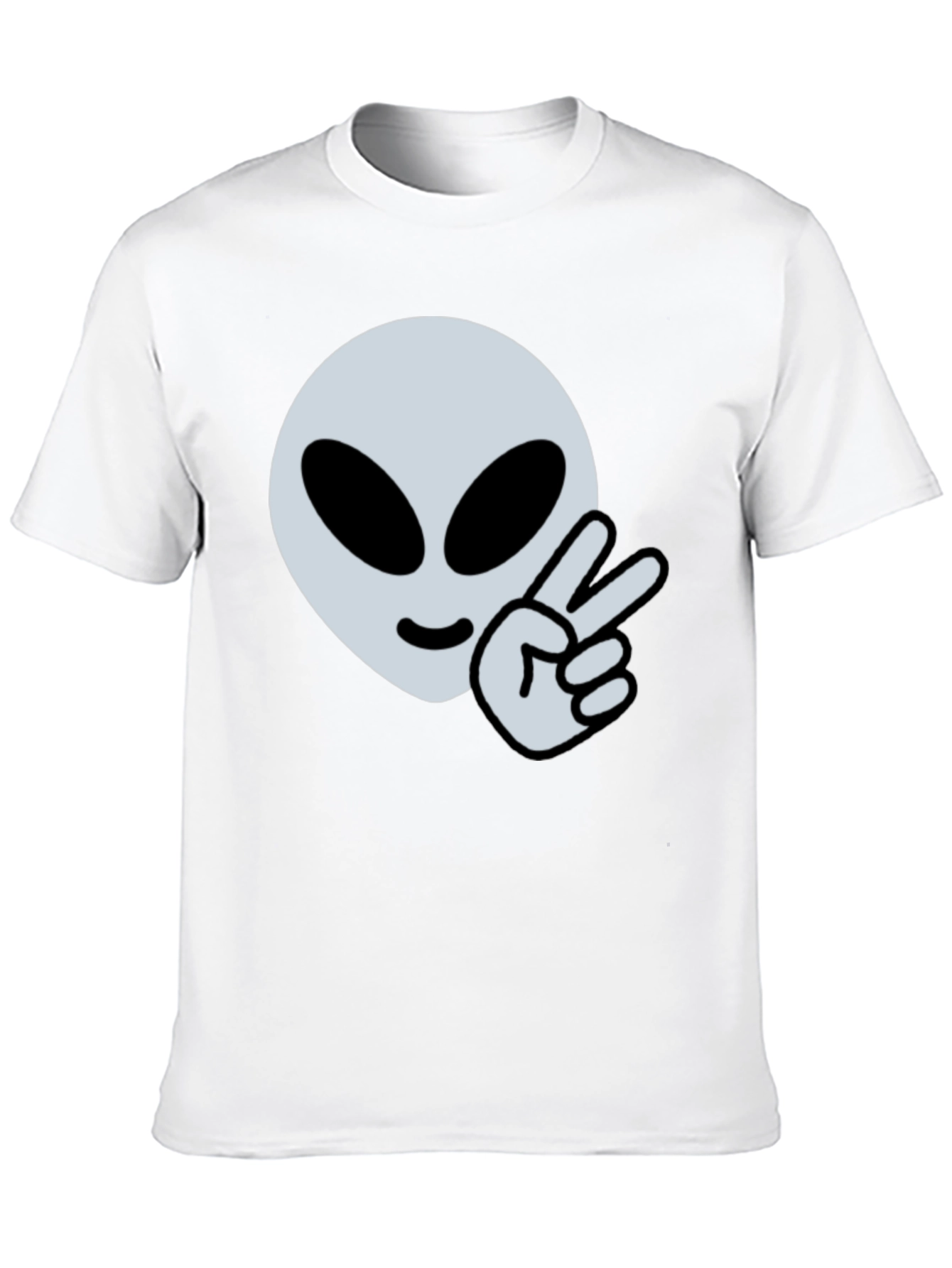 Alien Peace Sign Graphic Tee - Cool Casual Style