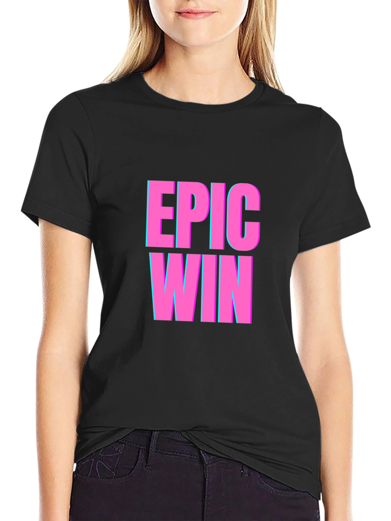 Epic Win Graphic T-Shirt - Black Casual Tee