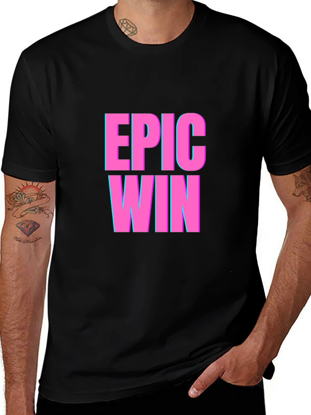Epic Win Graphic T-Shirt - Black Casual Tee