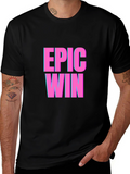 Epic Win Graphic T-Shirt - Black Casual Tee