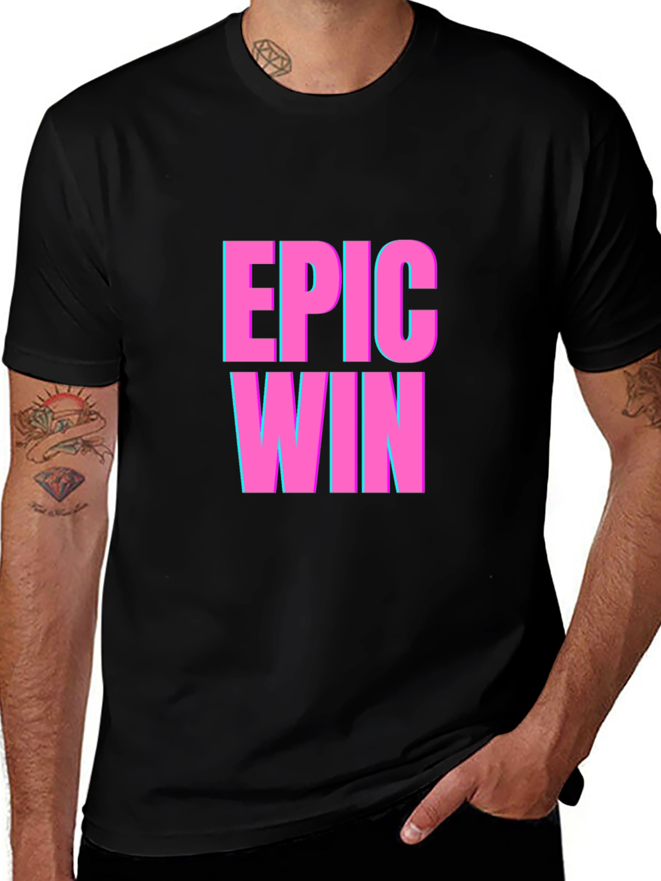 Epic Win Graphic T-Shirt - Black Casual Tee