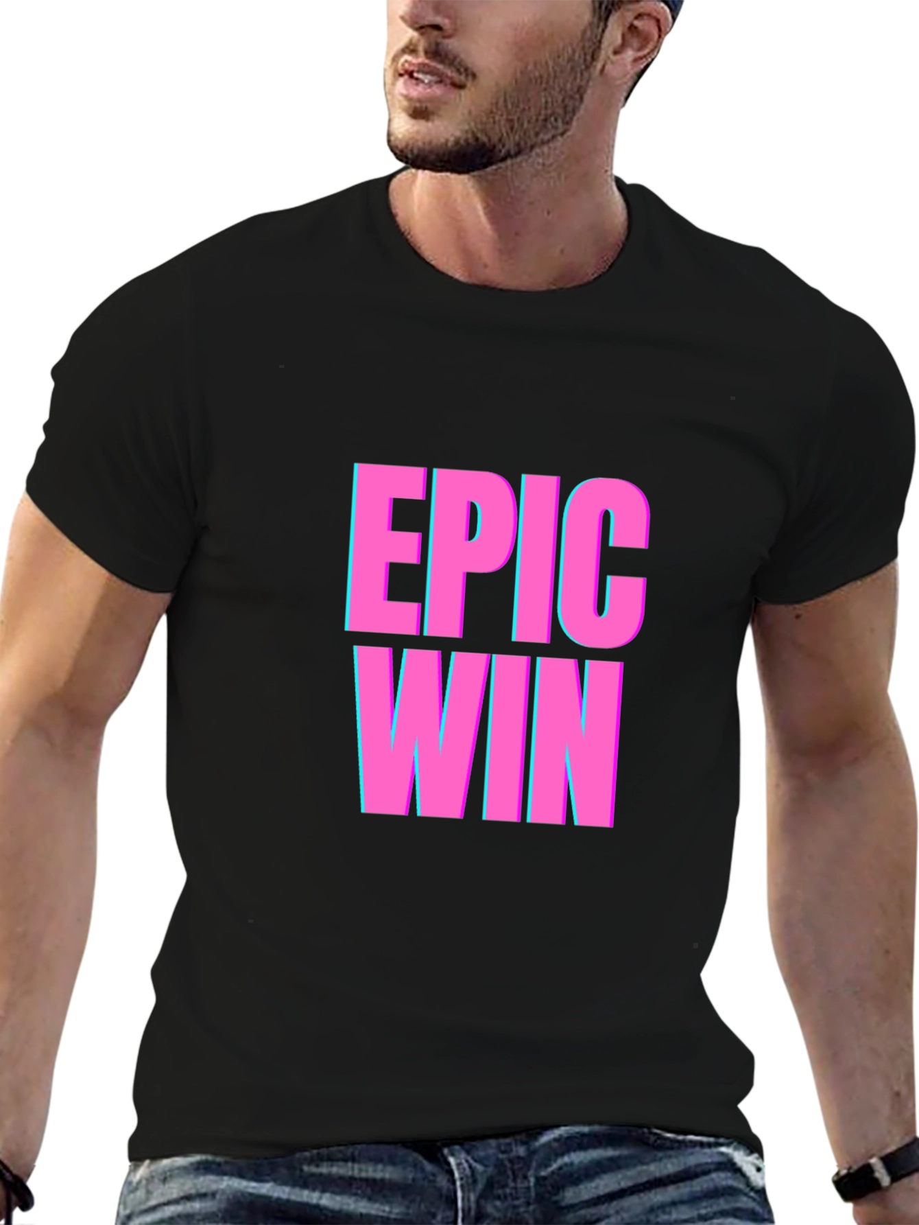 Epic Win Graphic T-Shirt - Black Casual Tee