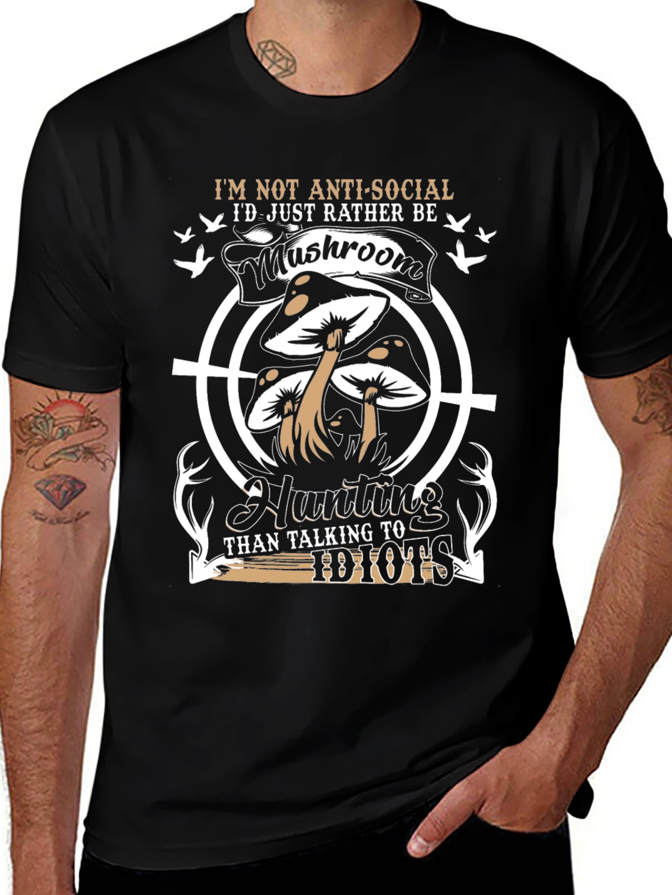 Mushroom Hunting Graphic T-Shirt - Anti-Social Tee