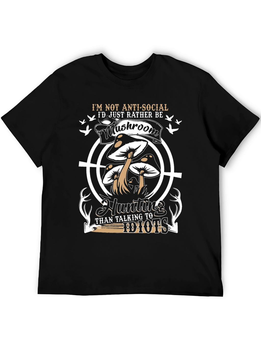 Mushroom Hunting Graphic T-Shirt - Anti-Social Tee
