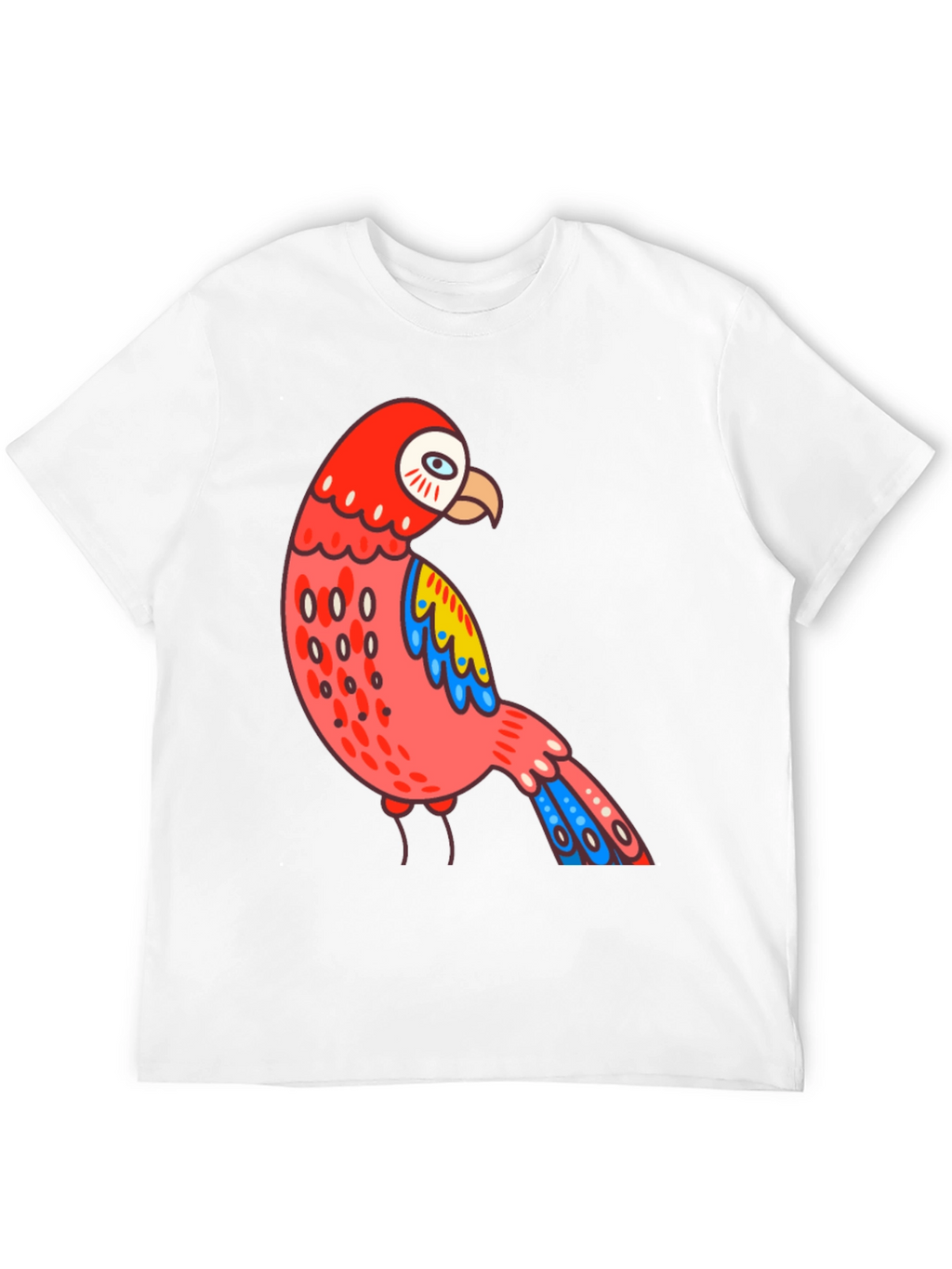 Black Parrot T-Shirt Quirky Bird Graphic Tee